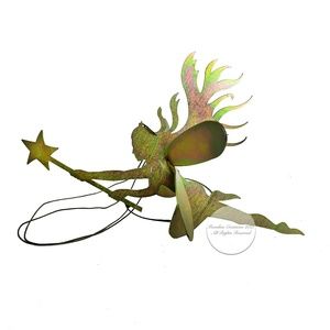Large Fairy Sculpture Brass Metal Hanging Art Garden Ornament Home Decor